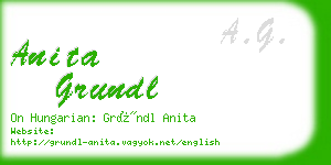 anita grundl business card